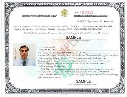 N-560-Updated Certificate of Citizenship